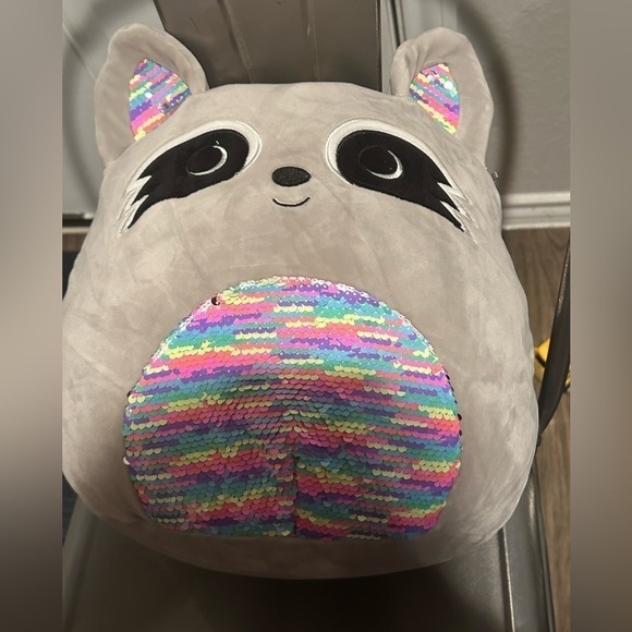 Squishmallows Other - Squishmallow 12" Max Raccoon‎ Sequin Belly Plush stuffed animal kids toy